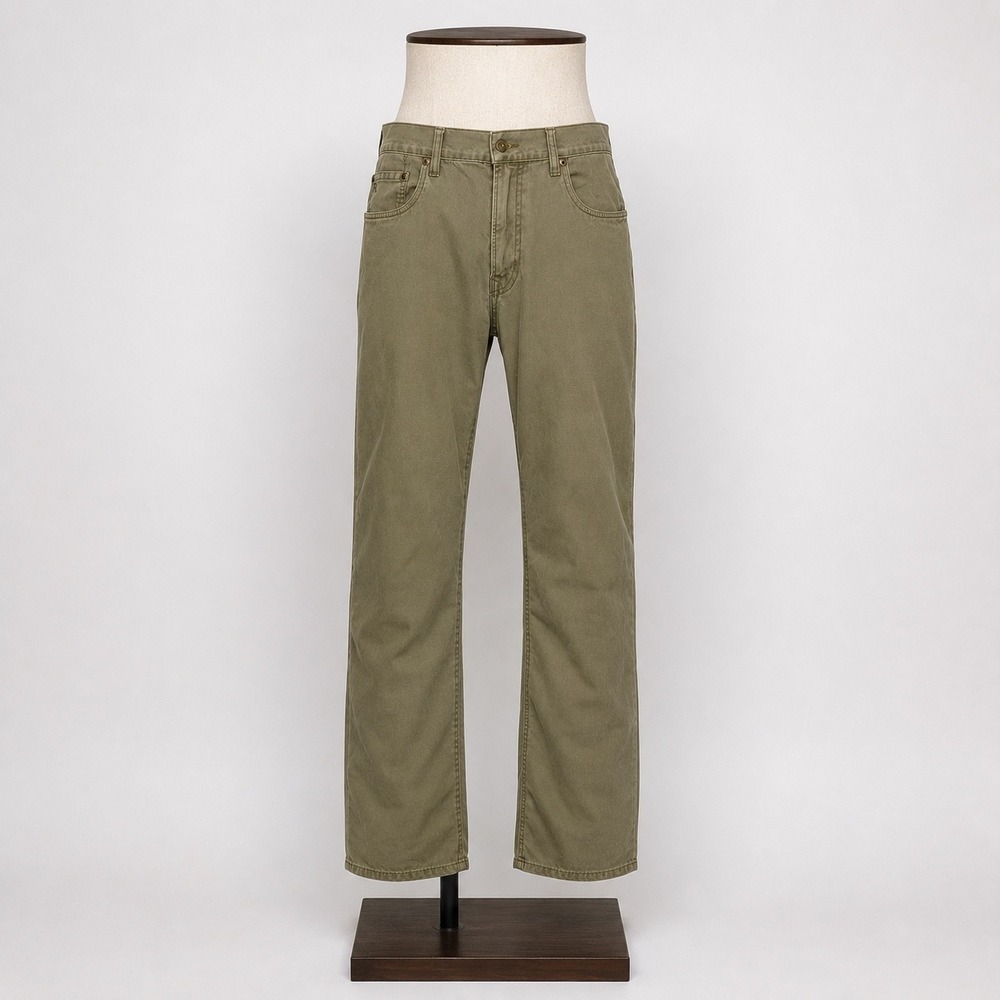 Polo Ralph Lauren 650 Straight Leg Pants Mens 34x34 Olive Green Cotton Twill